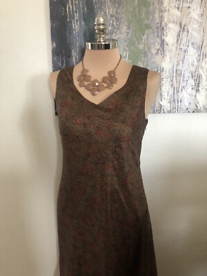 Peruvian Connection 100% Silk Made in Italy Asymmetrical Slip Dress Womens SZ 8