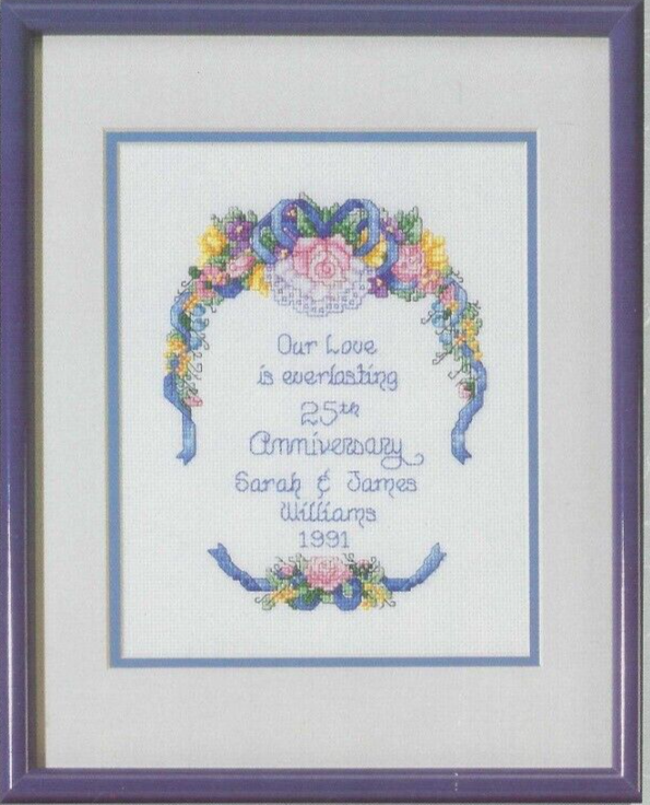 ANNIVERSARY SAMPLER--Personalize w/ABC's and 123's--Counted Cross