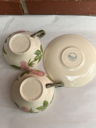 Set of 2 Vintage Franciscan Desert Rose Teacups Stamped Made In England Plus+ - Picture 3 of 12