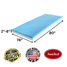FoamRush 76" x 80" King Size Mattress Gel Memory Foam Replacement USA