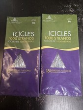 Holiday Time Icicles 1000 Strands New In Box - 2 Packs Christmas Tree Decor