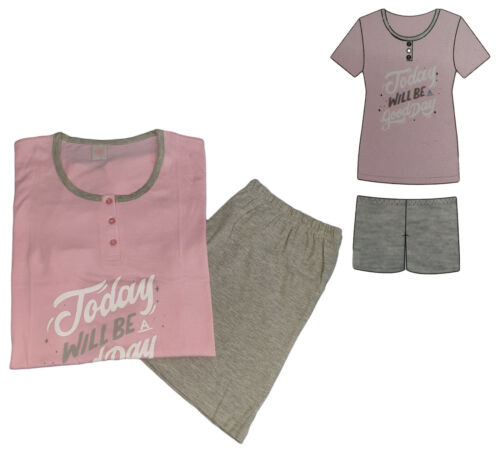 PIGIAMA estivo donna cotone 100% pantaloncino mezza manica vari modelli e colori - Foto 9 di 13