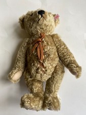 STEIFF "BABY HOT WATER BOTTLE BEAR EAN 667299 BRASS MOHAIR 14 JOINTED