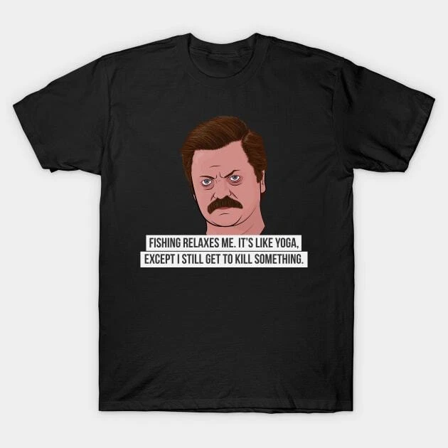 Ron Swanson - Fishing Made in Australia T-Shirt