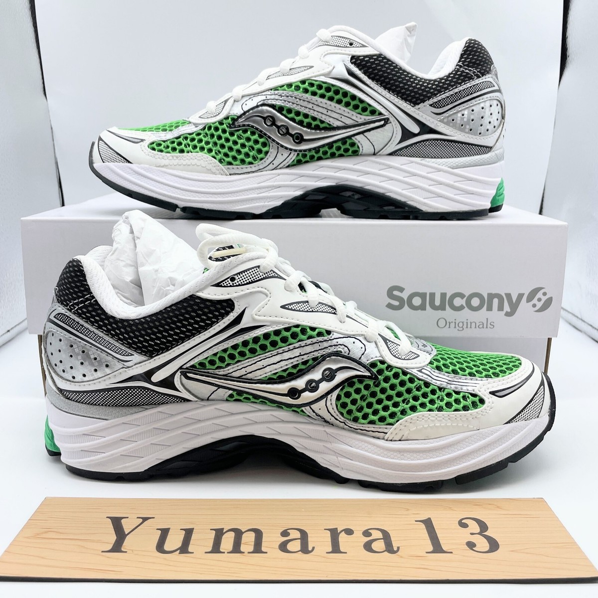 Saucony OG Progrid Omni 9 Green Silver S70739-5 Men\'s Size 8.5 Women\'s 10 Saucony ProGrid Omni 9 Mens Running Shoes Silver Green  main image 4