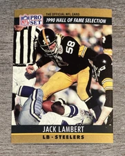 Jack Lambert 1990 Pro Set Hall of Fame Selection Steelers #27  *E845*