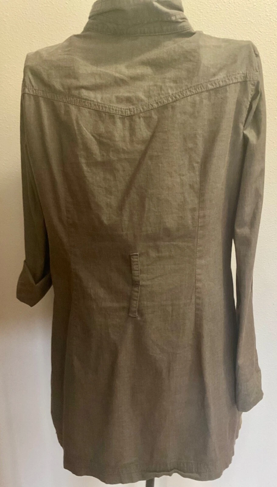 lole long sleeve button tunic stretch organic shirt