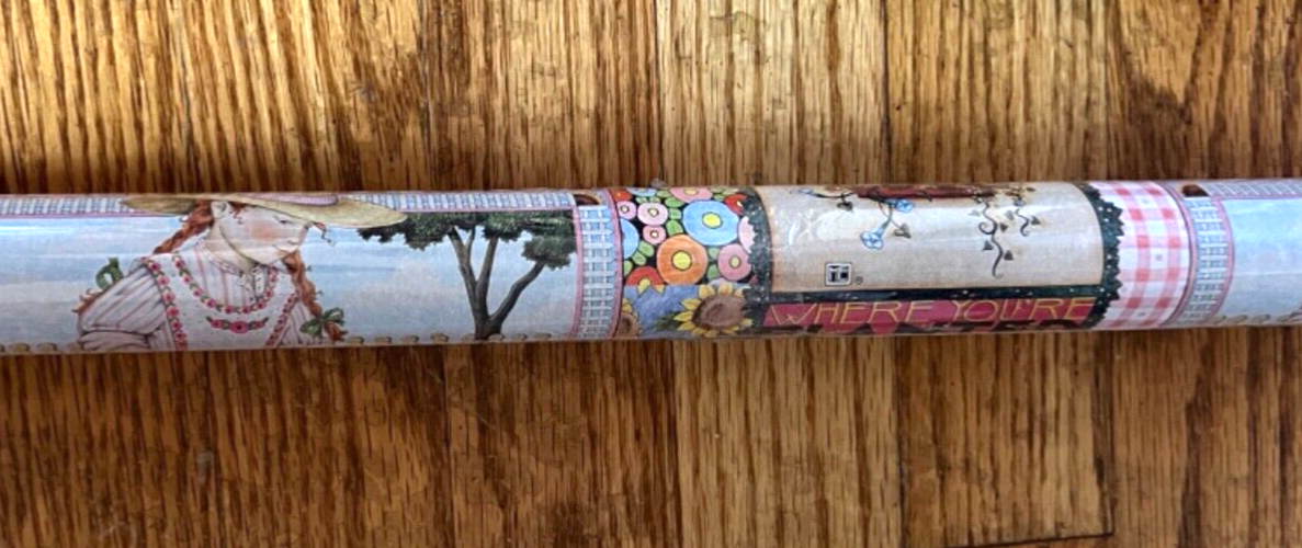 Vintage Hallmark Mary Engelbreit Gift Wrap Wrapping Paper 2 Tubes Rolls