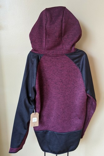 Rugby University Men's Plum Wine/Black Full Zip Hoodie Jacket Size L *Brand New* - Picture 6 of 8