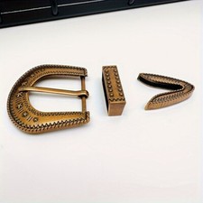 Retro Three-piece Belt Buckle Set Classic Cowboy Belt Buckle Inner Diameter 3cm