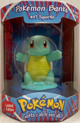1998 APPLAUSE POKEMON BANKS #07 SQUIRTLE LIMITED EDITION BANK NEW SEALED