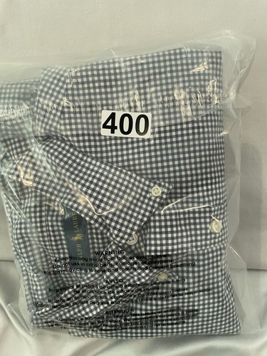 Ralph Lauren Koszula Męska Rozmiar M Granatowa Biała Wzór w kratkę Różowy Kucyk Logo Długie S - Zdjęcie 8 z 9