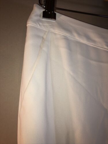 CECE Ivory/Cream Pants Soft Moss Crepe Pleated Hem Regular & Plus - PICK SIZE - Picture 3 of 11