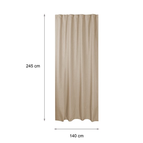 Juego de 2 cortinas cinta rizada 140x245 cm estructura opaca aspecto de lino liso Gardi - Imagen 77 de 100