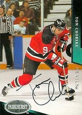 Tom Chorske autographed Hockey Card (New Jersey Devils) 1993 Parkhurst #384