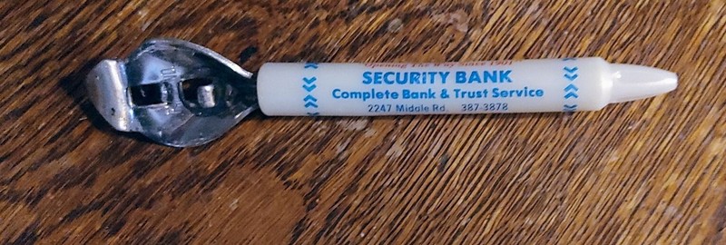 Vintage 2 Way Advertisement Bottle-Can Opener "Security Bank" Complimentary Gift