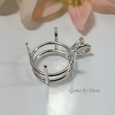 Sterling Silver Round Pre-Notched Pendant Setting (4mm to 25mm).