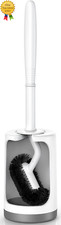 Toilet Bowl Brush Holder Set: Curved Design with Holder for Deep Cleaning under