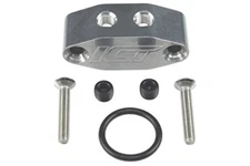 ICT Billet LS TWIN TURBO DUAL 90 degree 1/8" NPT OIL FEED LINE ADAPTER PLATE LS1