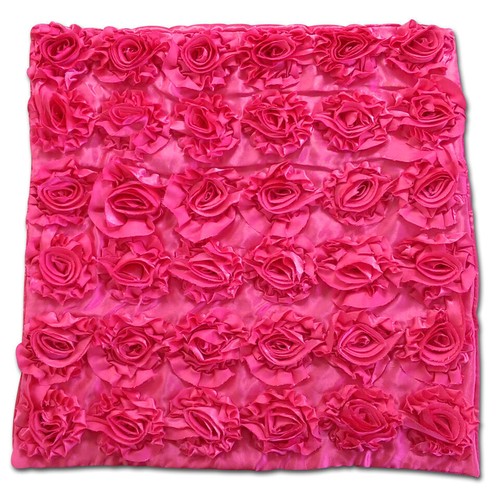 Soft 3D Satin Silk Raised 18"x18" Colourful Rose Design Cushion Covers/Cases - Picture 57 of 60