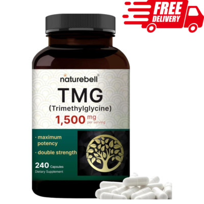 TMG Supplements 1,500mg, Trimethylglycine 240 Capsules, Max Strength NatureBell