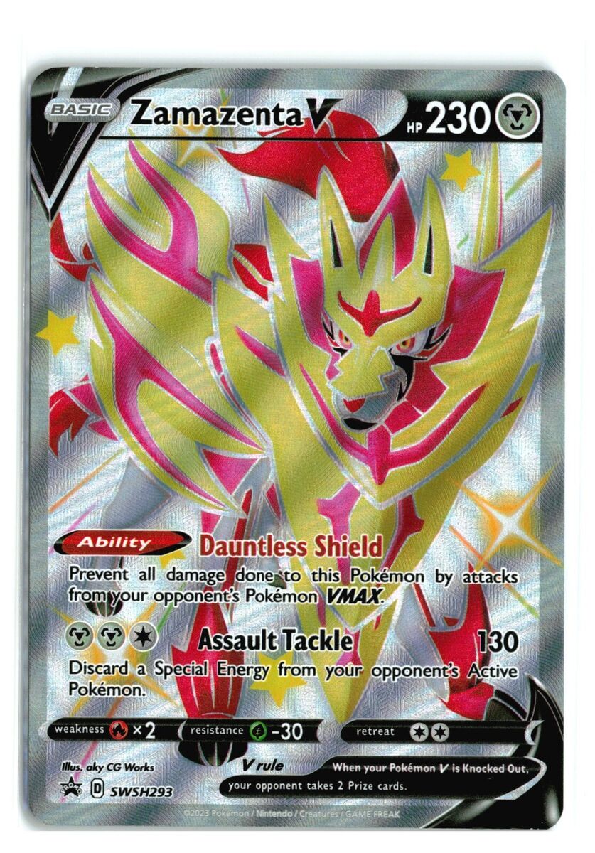 Zamazenta V Shiny Full Art Ultra Rare Foil SWSH293 Pokemon Black Star Promo  NM