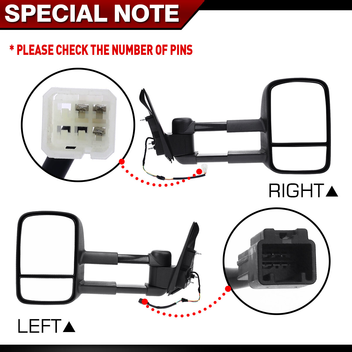 2x Electric Extendable Towing Mirrors for Ford Territory SX SY SZ 2004