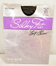 Vtg Bill Blass Silky Fit Pantyhose Size A Black Cotton Lined Sandalfoot New NOS