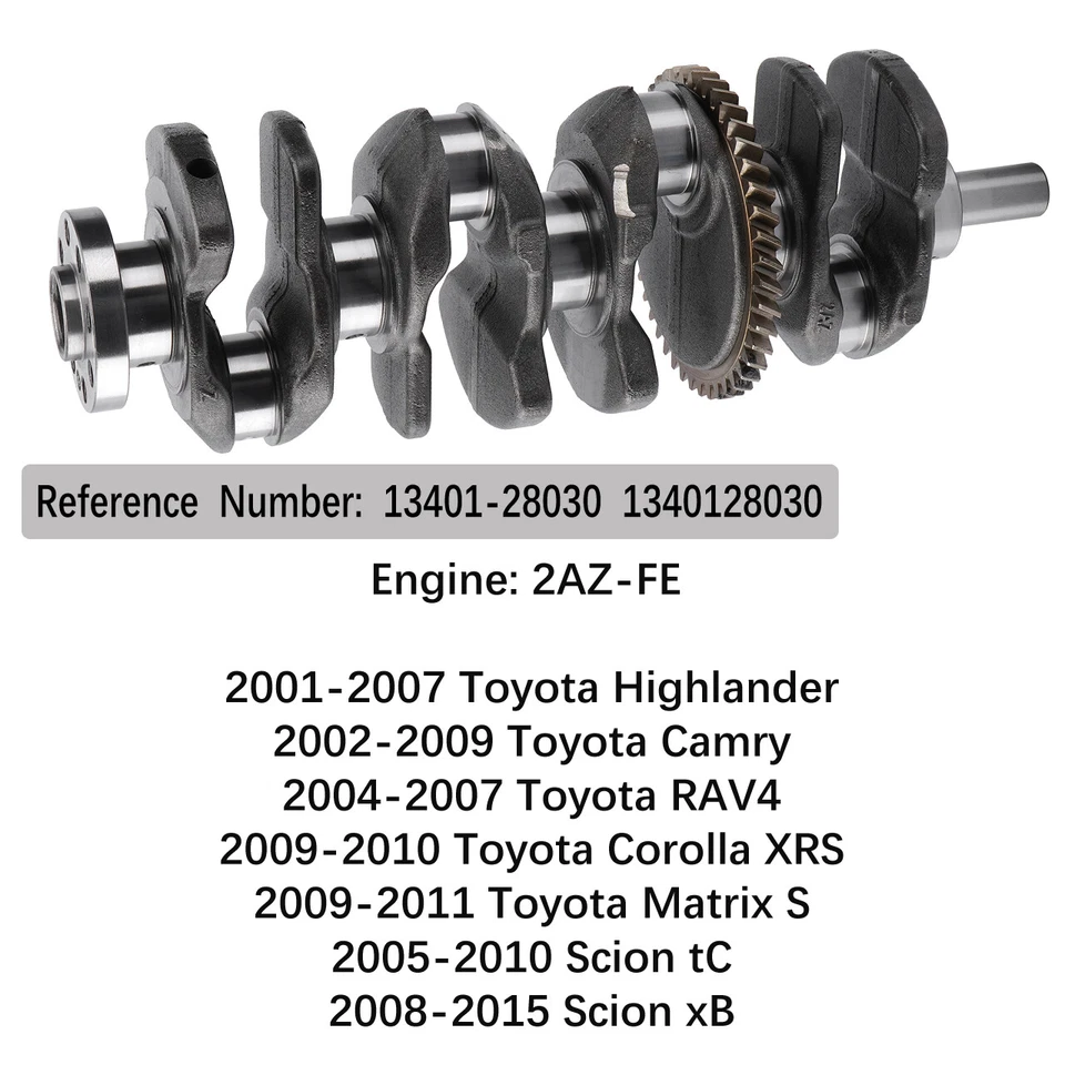 Cigüeñal 13401-28030 para Toyota Camry Highlander 2002 2003 2004 2005-2007 2,4 L Foto 3 de 4