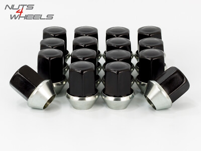 16 x schwarze OEM Style Radmuttern passend für Land Rover Discovery Sport LR001381