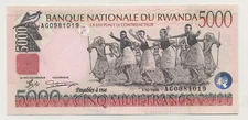 Rwanda 5000 Francs 1-12-1998 Pick 28 UNC Uncirculated Banknote