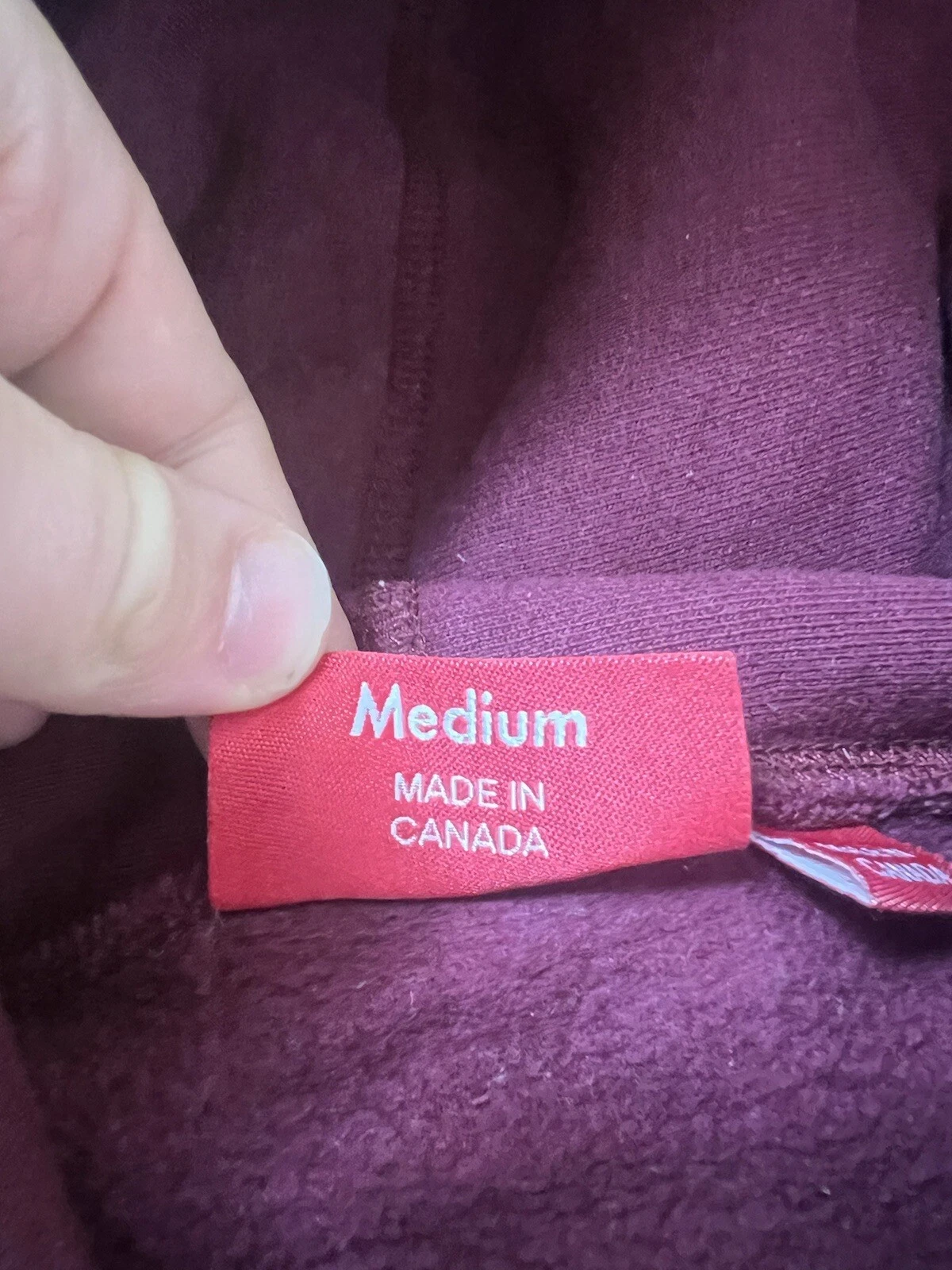 Supreme Felpa con Cappuccio Spazzola Logo FW 2017 UK Taglia Media M Borgogna Viola Rosso