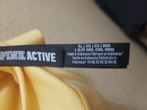 Victoria’s Secret Pink Active Ultimate Lightly Lined Sport Bra XL NWOT Yellow - Picture 8 of 8