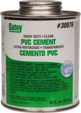 Oatey 30876 16 oz Heavy Duty Cement Clear, Use with PVC up to 12" Diam