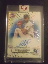 2023 Topps Pristine Encased Sandy Alcantara Encased BLUE PULSAR SP Auto #70/75