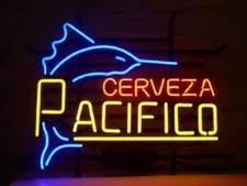 Cerveza Pacifico Swordfish Neon Light Sign 17"x14" Beer Gift Bar Lamp Glass