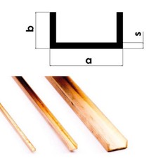 Messing U-Profil ungleichschenkelig MS58 1,5&times;1&ndash;12&times;5 mm | 500 mm | Metall |