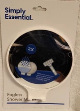 Simply Essential Round Fog Free Shaving Mirror in Bright White