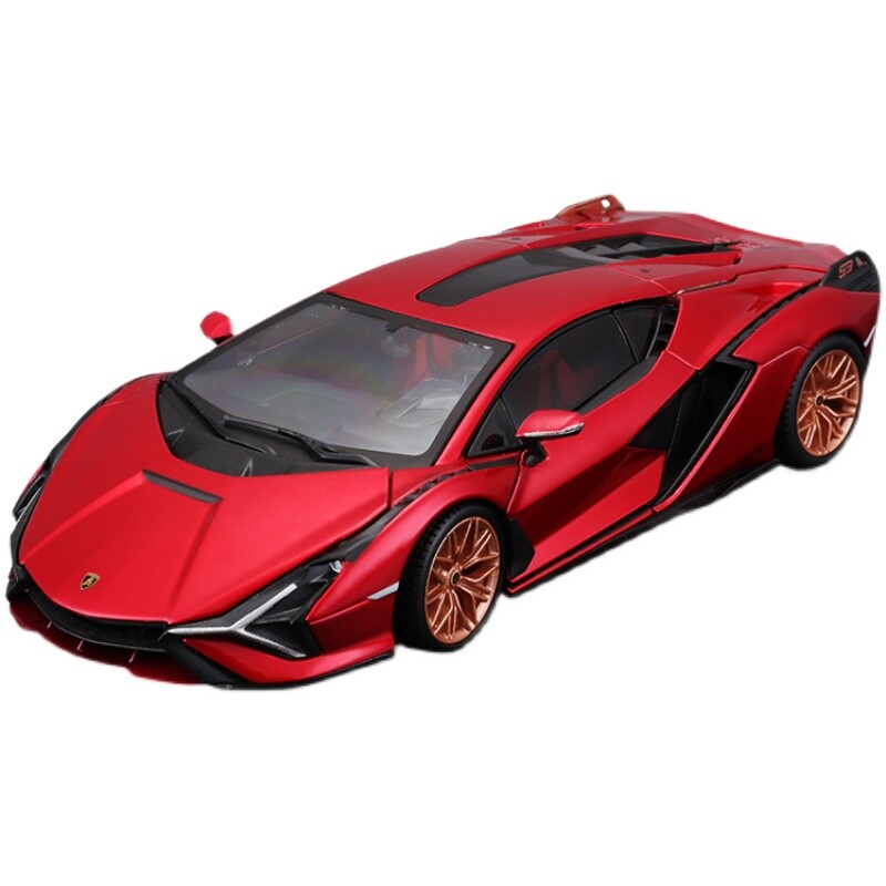 Bburago 1:24 Lamborghini Sian FKP 37 Hybrid Diecast MODEL Racing Car Red