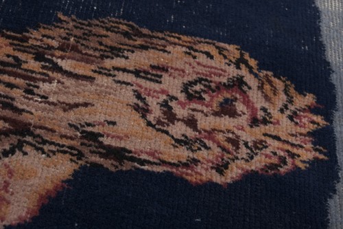 "Tappeto leone annodato a mano - arazzo animale 3'3"" X 4'" - Foto 7 di 11