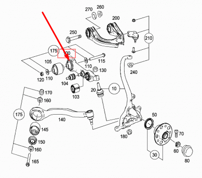 Mercedes-Benz E W211 2002 Left Front Control Arm A2113308107  
