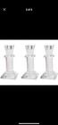3 Pc Heavy glass candlesticks(your Choice Gold, Burgundy Or Pink Tapers) — photo 2