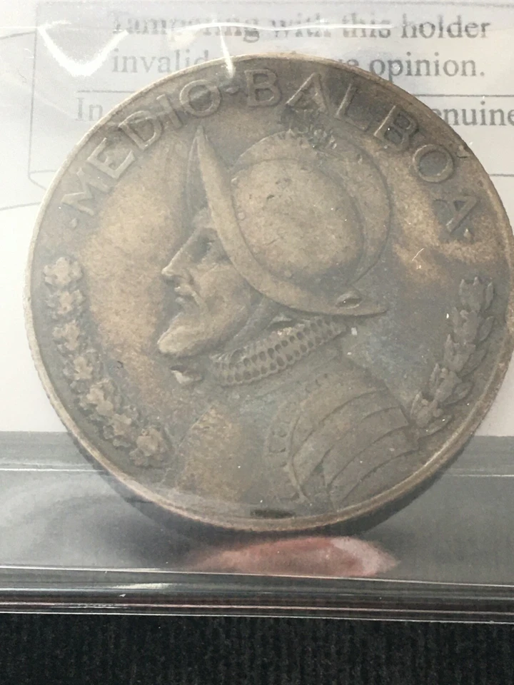 1933  Panama, 1/2 Balboa, Coin Mart Graded **VF-30 Marks** KM# 12.1 - Image 3 of 4