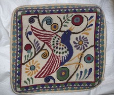 Vtg Needlepoint Throw Pillow Cover Bird 13 X ...