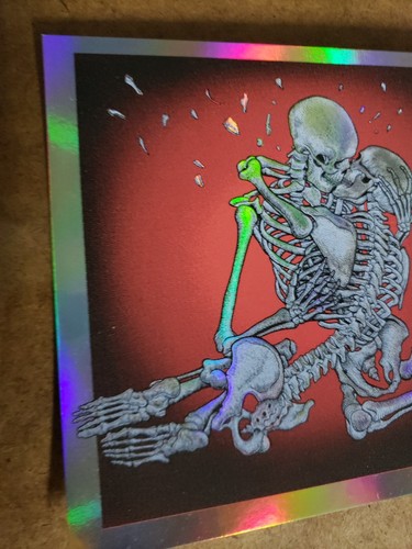 Foil EMEK Queens of the Stone Age Red Rocks Handbill Kissing Skeletons Print - Picture 8 of 10