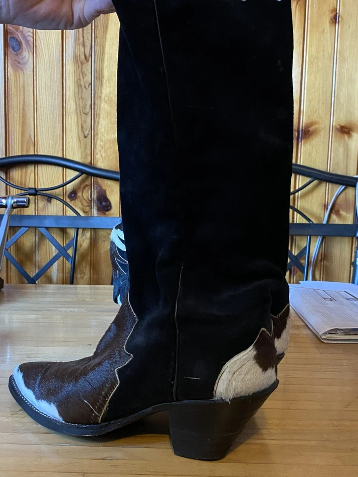 Botas de Poni Vaquera Larry Mahan Pelo de Becerro De Colección 275 Western Años 90’s Talla 8 Foto 3 de 4