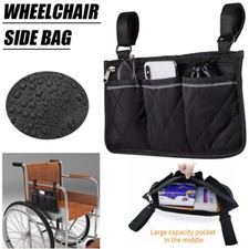 Outdoor Wheelchair Side Pouch Storage Bag Armrest Pocket Organizer Holder Pouch