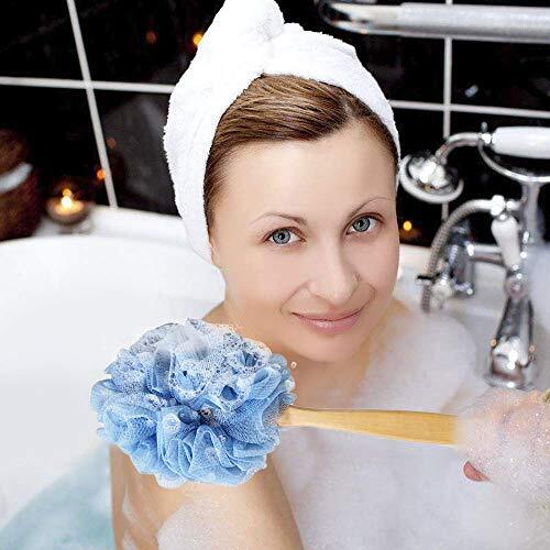 Bath Sponge with Handle,Bath Sponge on a Stick,Bath Sponge with Handle,Soft Mesh - Picture 3 of 6