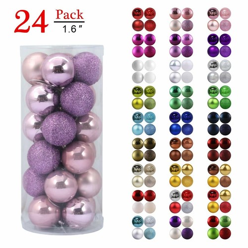 Christmas Hang Balls Xmas Tree Ornaments Hanging Ball Shatterproof 24 Pack New - Bild 116 von 343