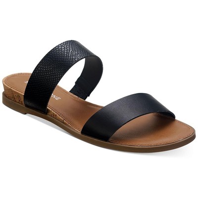 Sun + Stone Womens Easten Black Slide Sandals Shoes 6 Medium (B,M) BHFO 9589